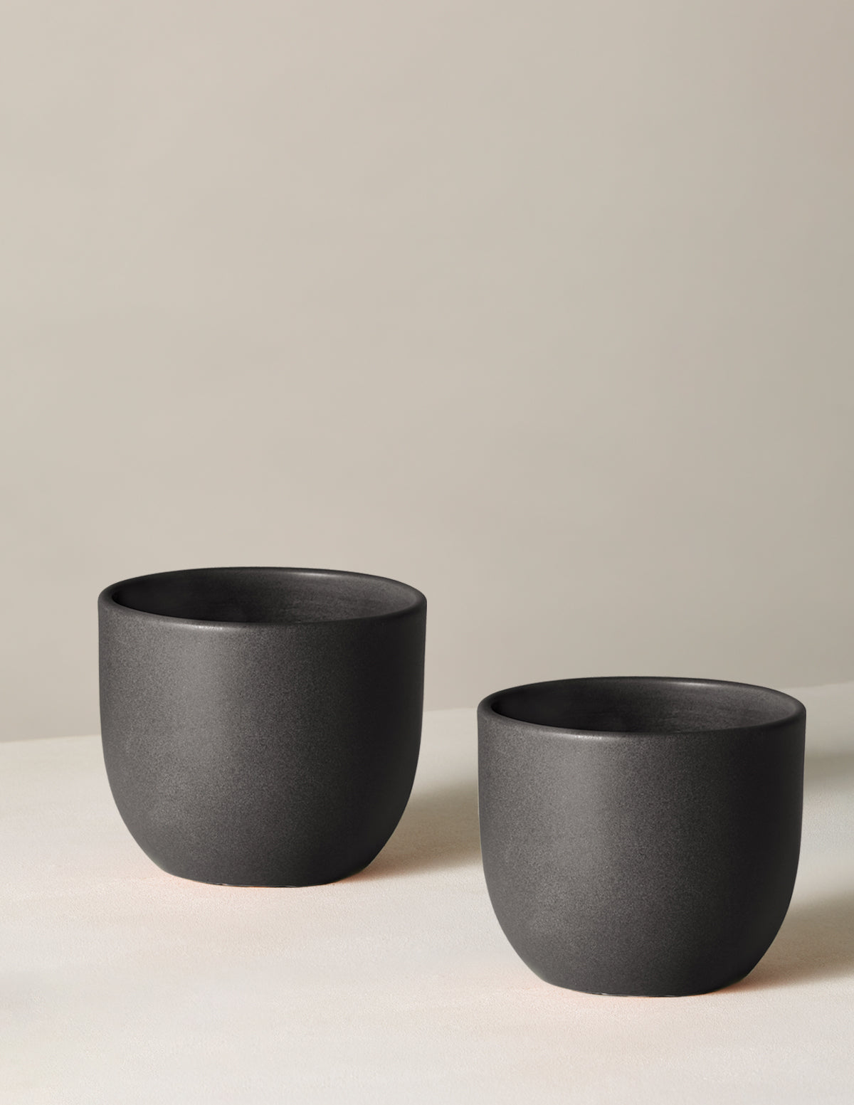 small black ceramic flower pots Black Grant Ceramic Planters Duo - Small (tall)