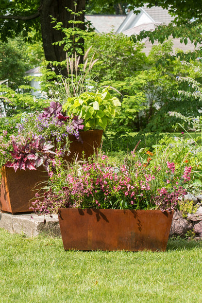 Corten Steel Tapered Trough Planter