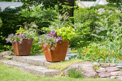 Corten Steel Tapered Square Planters