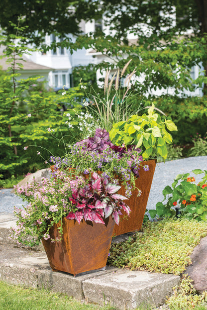 Corten Steel Tapered Square Planters