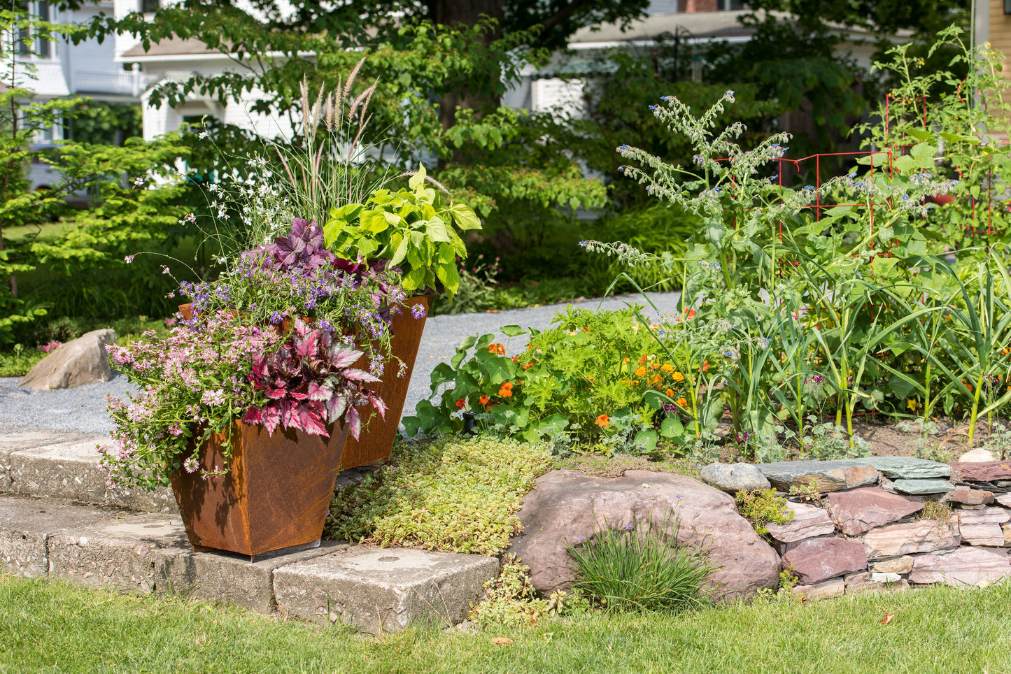 Corten Steel Tapered Square Planters