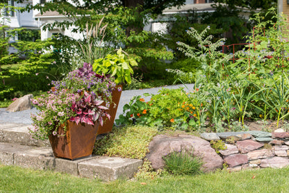 Corten Steel Tapered Square Planters