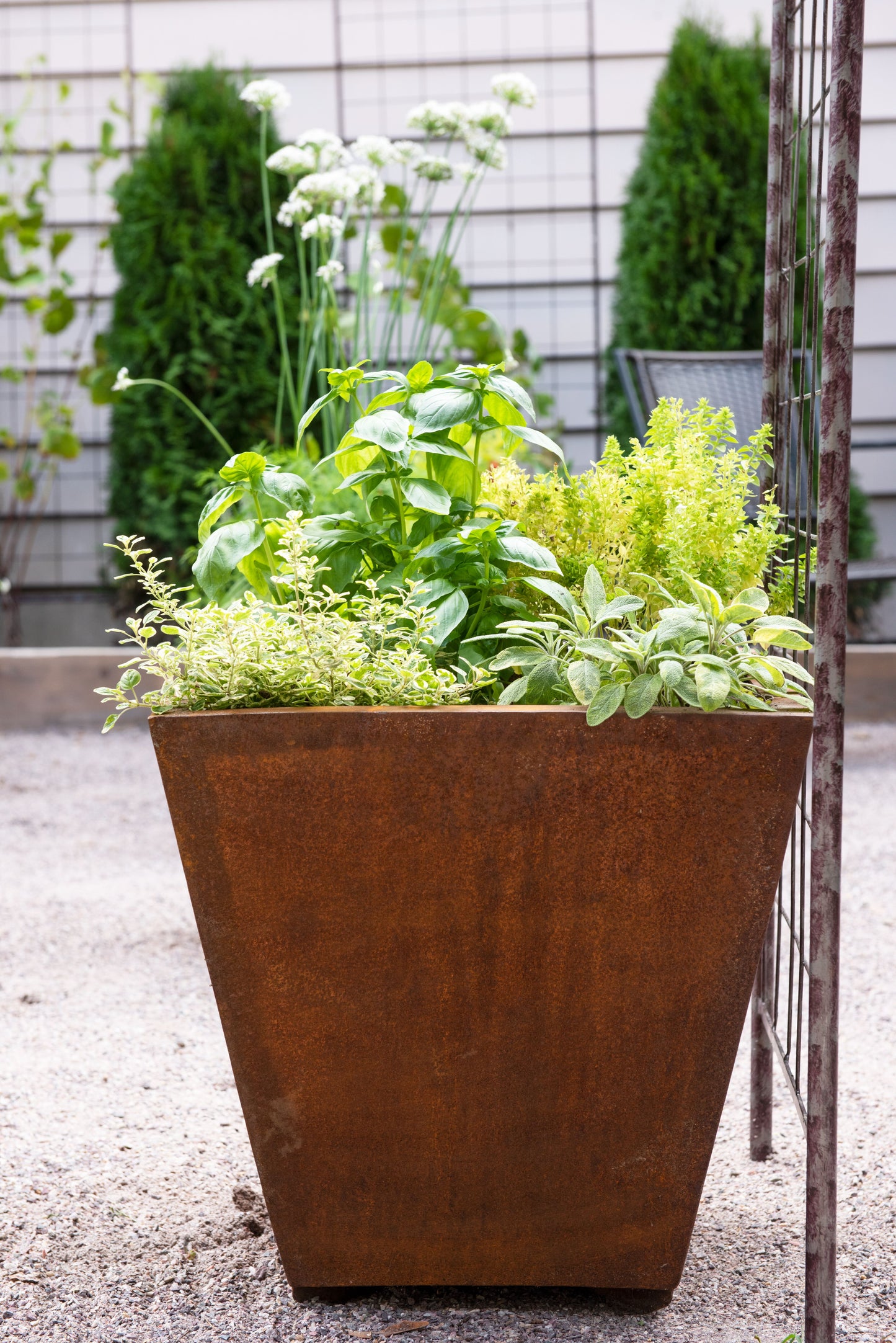 Corten Steel Tapered Square Planters