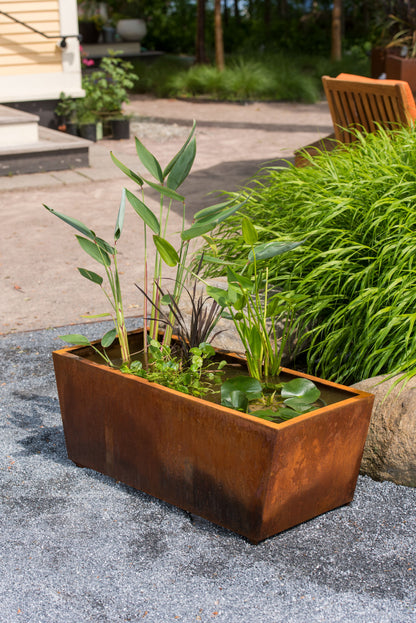 Corten Steel Tapered Trough Planter