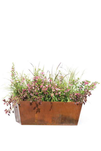 Corten Steel Tapered Trough Planter