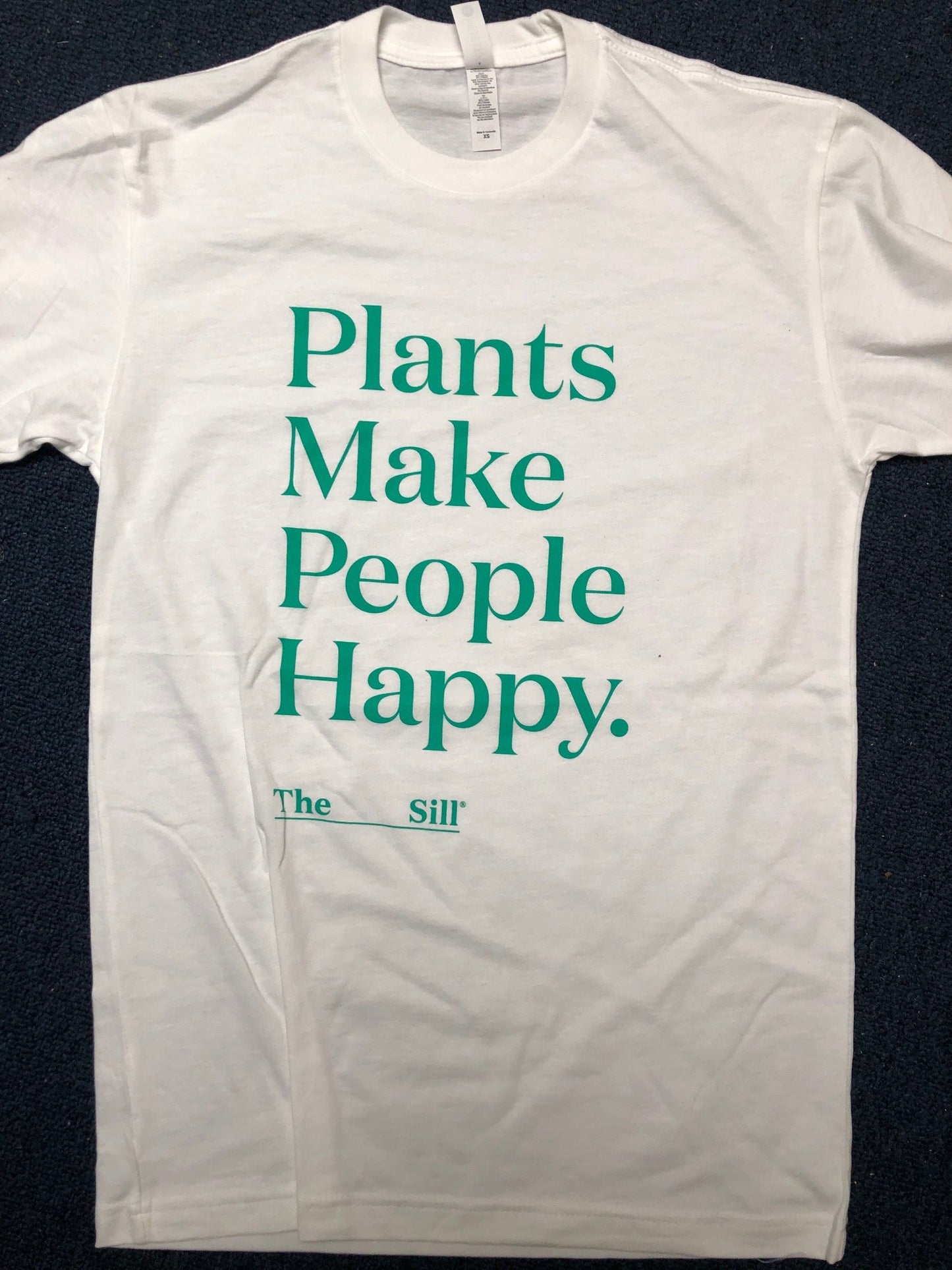 Short Sleeve T-Shirt Plants Make People Happy White X-Small
