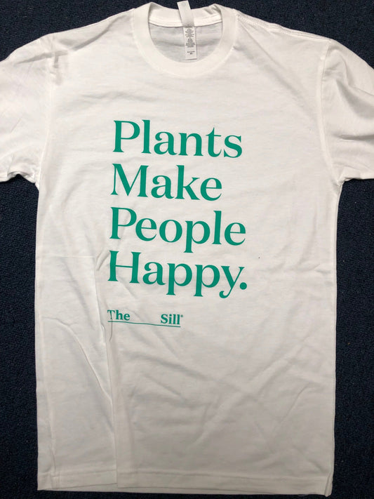 Short Sleeve T-Shirt Plants Make People Happy White Large